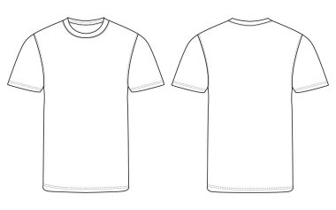 Temel yarım kollu tişört tasarımı vektör illüstrasyon şablonu tasarımı