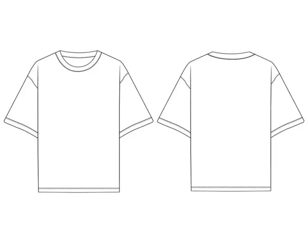 büyük boy t-shirt vektörü T-Shirt düz çizim şablonu