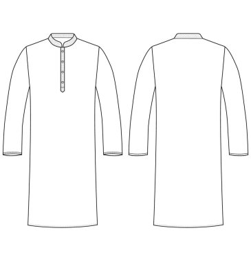 Man Mandarin Wrap Kurta Punjab vektör illüstrasyon ayartıcısıName