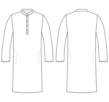 Man Mandarin Wrap Kurta Punjab vektör illüstrasyon ayartıcısıName