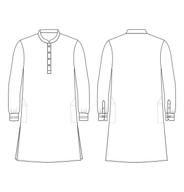 Man Mandarin Wrap Kurta Punjab vektör illüstrasyon ayartıcısıName