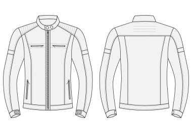 Motosiklet Deri Ceket vektör illüstrasyon spor ceket vektörü önde ve arkada