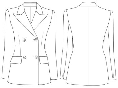 women double-breasted blazer vector design illustration design clipart