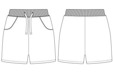 Nfant Boys Yarı Kısa Pantolon Düz Çizim Vektör Çizimi