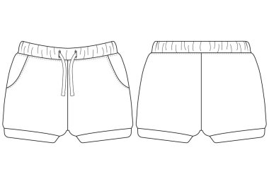 Nfant Boys Yarı Kısa Pantolon Düz Çizim Vektör Çizimi