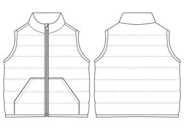 Çocuklar, çocuklar yelek giyin. Vektör çizimi.