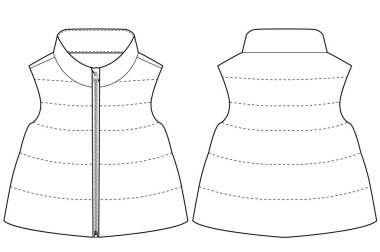 Kids Baby Girl yelek aşağı Vektör illüstrasyon tasarımı