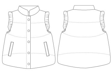 Kids Baby Girl yelek aşağı Vektör illüstrasyon tasarımı