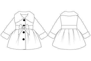 bebek kız ceketi vektör illüstrasyon tasarımı