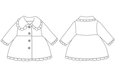 bebek kız ceketi vektör illüstrasyon tasarımı