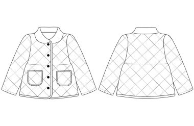 Bebek Çocuk Kız Giysileri Örtülü Yakasız Ceket tasarımı