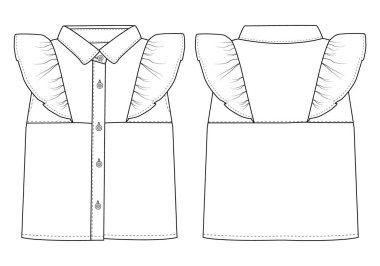 Bebek kızın imparatorluğu kollarını kesti Denim Top vektörü