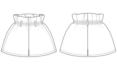 Baby Girls kot pantolonu düz pantolon vektör illüstrasyonu