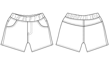 Baby Girls kot pantolonu düz pantolon vektör illüstrasyonu