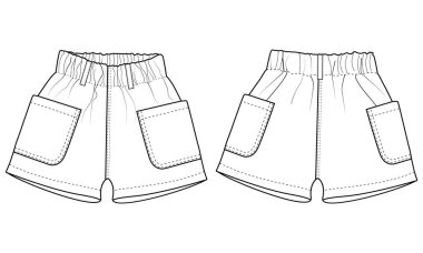 Baby Girls kot pantolonu düz pantolon vektör illüstrasyonu