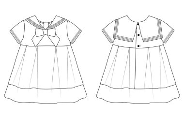 bebek kızın okul üniforması tasarım şablon tasarımı