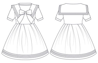 bebek kızın okul üniforması tasarım şablon tasarımı