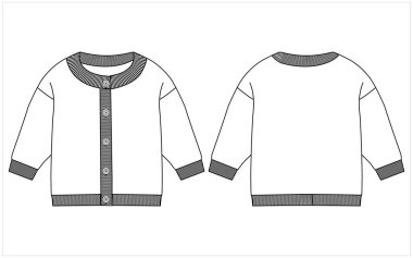 bebek kız Cardigan vektör çizimi tasarımı