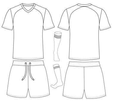 Tişört forması ve şablon için şablon önü ve arkası VECTOR DESIGN