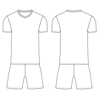 Tişört forması ve şablon için şablon önü ve arkası VECTOR DESIGN