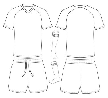 Tişört forması ve şablon için şablon önü ve arkası VECTOR DESIGN