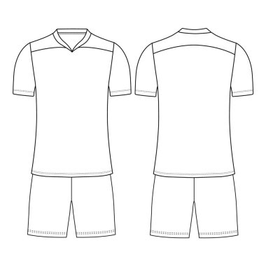 Tişört forması ve şablon için şablon önü ve arkası VECTOR DESIGN