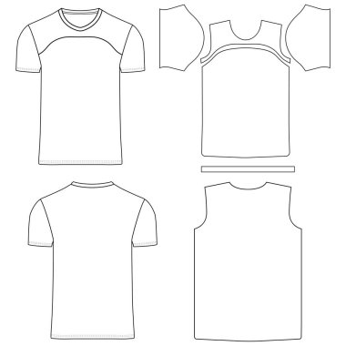 Spor forması t-shirt vektör şablonu ön ve arka vektör şablonu
