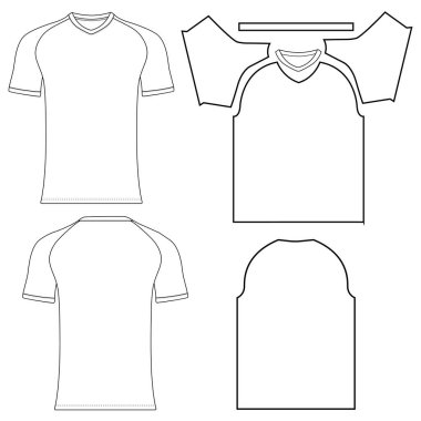 Spor forması t-shirt vektör şablonu ön ve arka vektör şablonu