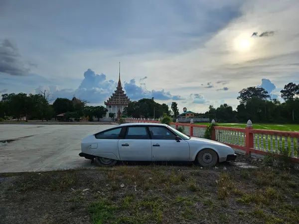 Bir sürü ağacı olan eski tapınak.