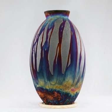 RAAQUU Raku seramik çömlek vazo gökkuşağı aurora desenli ev dekorasyonu Adil Ghani tarafından Malezya 'dan