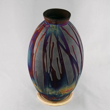 RAAQUU Raku seramik çömlek vazo gökkuşağı aurora desenli ev dekorasyonu Adil Ghani tarafından Malezya 'dan