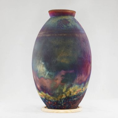 RAAQUU Raku seramik çömlek vazo gökkuşağı aurora desenli ev dekorasyonu Adil Ghani tarafından Malezya 'dan