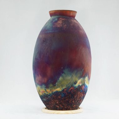 RAAQUU Raku seramik çömlek vazo gökkuşağı aurora desenli ev dekorasyonu Adil Ghani tarafından Malezya 'dan