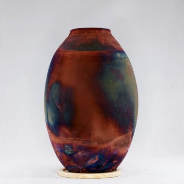 RAAQUU Raku seramik çömlek vazo gökkuşağı aurora desenli ev dekorasyonu Adil Ghani tarafından Malezya 'dan