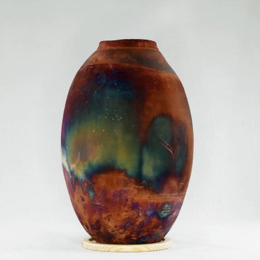 RAAQUU Raku seramik çömlek vazo gökkuşağı aurora desenli ev dekorasyonu Adil Ghani tarafından Malezya 'dan