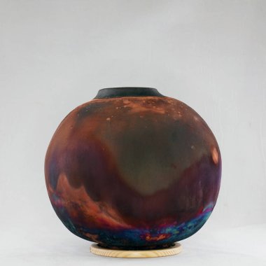 RAAQUU Raku seramik çömlek vazo gökkuşağı aurora desenli ev dekorasyonu Adil Ghani tarafından Malezya 'dan