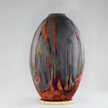 RAAQUU Raku seramik çömlek vazo gökkuşağı aurora desenli ev dekorasyonu Adil Ghani tarafından Malezya 'dan