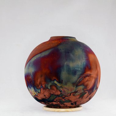 RAAQUU Raku seramik çömlek vazo gökkuşağı aurora desenli ev dekorasyonu Adil Ghani tarafından Malezya 'dan