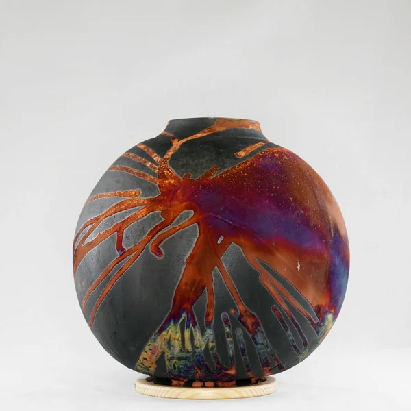 RAAQUU Raku seramik çömlek vazo gökkuşağı aurora desenli ev dekorasyonu Adil Ghani tarafından Malezya 'dan