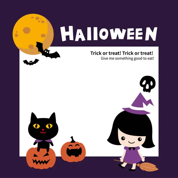 Happy Halloween Vector Magic Elements Pumpkins Ghost Skull Black Cat — Stock Vector