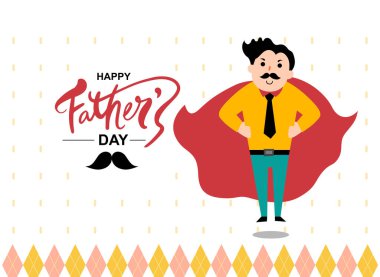 Mutlu Babalar Günü kutlamalarının temsilci illüstrasyonları. Süper baba.