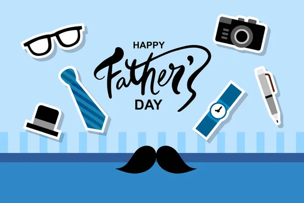 Vector Illustratie Van Vreugdevolle Viering Van Happy Father Day Hand — Stockvector