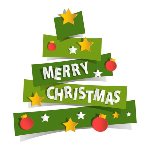 Basit soyut Noel ağacı, vektör kartı sanatı.