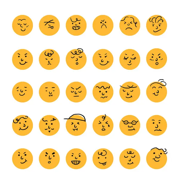 Set Emoticons World Emoji Day Greeting Card Design Template Different — Stock Vector