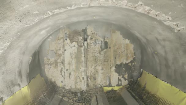 Момент Виходу Тунелю Тунелю Під Час Будівництва Тунелю Метро Tbm — стокове відео