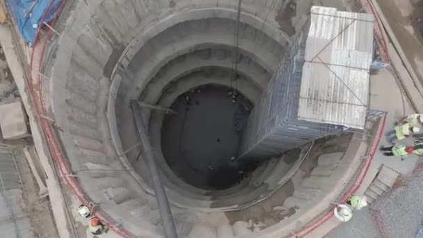 Structure Arbre Escaliers Fer Dans Construction Tunnel Métro — Video