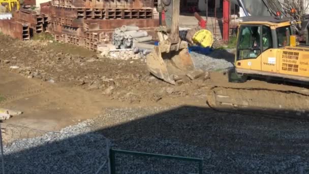 トルコの建設機器掘削機の風景 — ストック動画