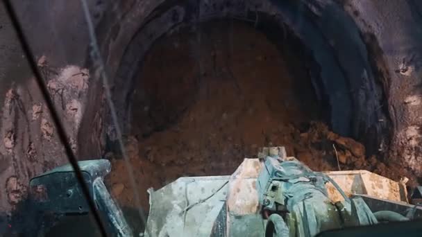 Travaux Excavation Avec Méthode Natm Dans Tunnel Souterrain — Video