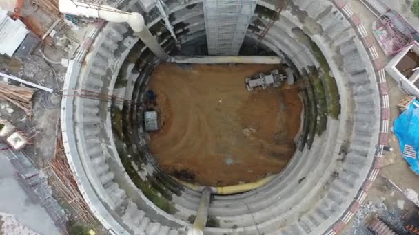 Перенесення Бетону Тунельний Вал Метрополітену Допомогою Крана Будівельного Обладнання — стокове відео