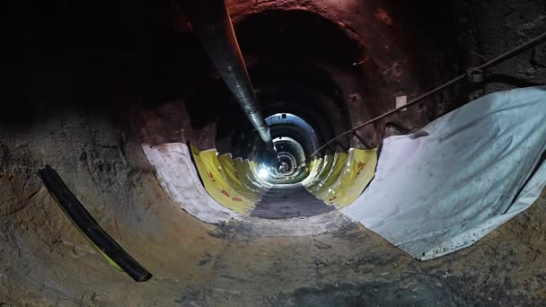Inverter Betonguss Mit Natm Methode Bahn Tunnel — Stockvideo